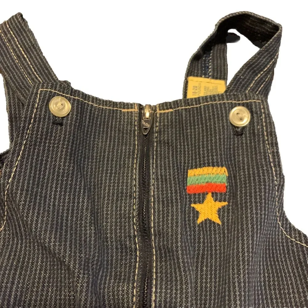 CARTERS infant Vintage Denim Jean Overalls Bib Made USA Size 9 Months